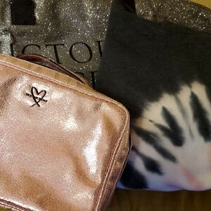 Pink tie dye hoodie and VS bags
